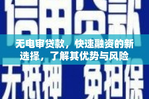 阿莲无电审贷款，快速融资的新选择，了解其优势与风险