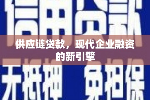 阿莲供应链贷款，现代企业融资的新引擎