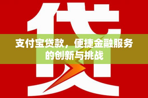 阿莲支付宝贷款，便捷金融服务的创新与挑战