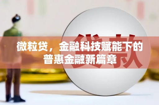 阿莲微粒贷，金融科技赋能下的普惠金融新篇章