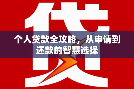 阿莲个人贷款全攻略，从申请到还款的智慧选择