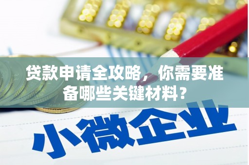 阿莲贷款申请全攻略，你需要准备哪些关键材料？