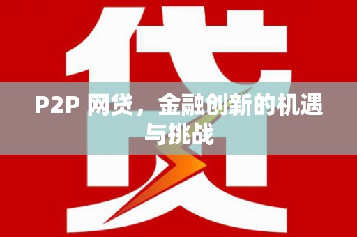 阿莲P2P 网贷，金融创新的机遇与挑战