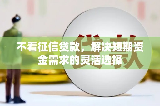 阿莲不看征信贷款，解决短期资金需求的灵活选择