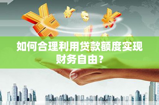 阿莲如何合理利用贷款额度实现财务自由？