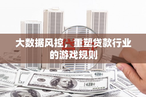 阿莲大数据风控，重塑贷款行业的游戏规则