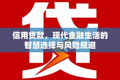 阿莲信用贷款，现代金融生活的智慧选择与风险规避