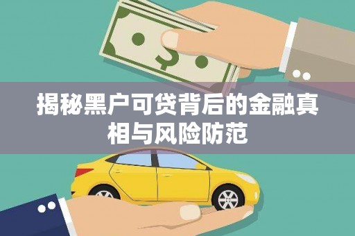 阿莲揭秘黑户可贷背后的金融真相与风险防范