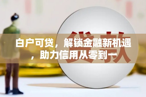 阿莲白户可贷，解锁金融新机遇，助力信用从零到一