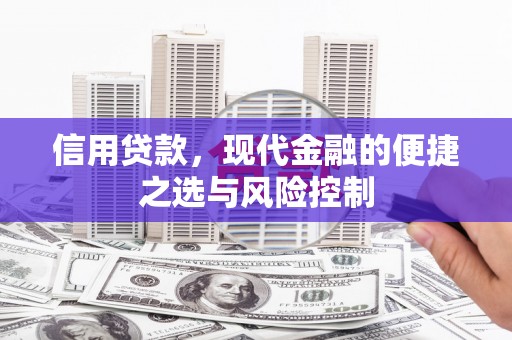 阿莲信用贷款，现代金融的便捷之选与风险控制