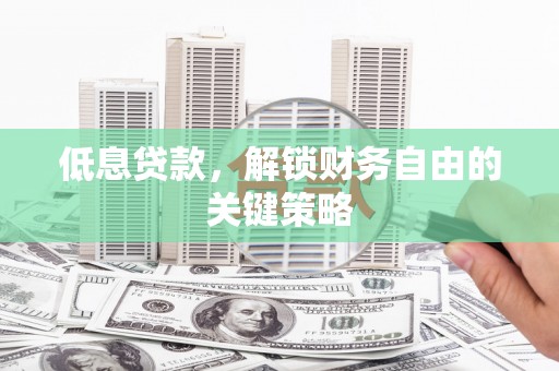 阿莲低息贷款，解锁财务自由的关键策略