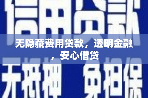 阿莲无隐藏费用贷款，透明金融，安心借贷