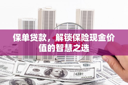 阿莲保单贷款，解锁保险现金价值的智慧之选