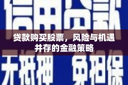 阿莲贷款购买股票，风险与机遇并存的金融策略