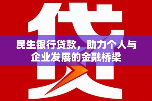 阿莲民生银行贷款，助力个人与企业发展的金融桥梁