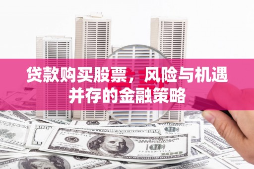 阿莲贷款购买股票，风险与机遇并存的金融策略