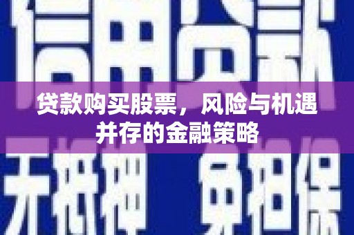 阿莲贷款购买股票，风险与机遇并存的金融策略