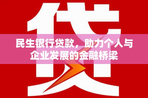 阿莲民生银行贷款，助力个人与企业发展的金融桥梁