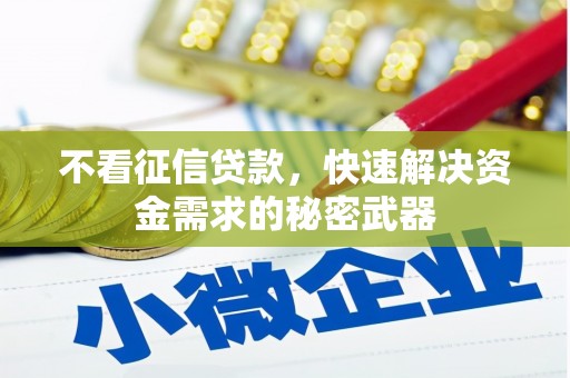 阿莲不看征信贷款，快速解决资金需求的秘密武器