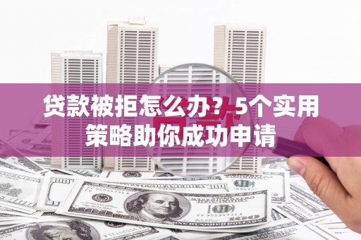 阿莲贷款被拒怎么办？5个实用策略助你成功申请