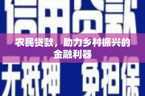 阿莲农民贷款，助力乡村振兴的金融利器