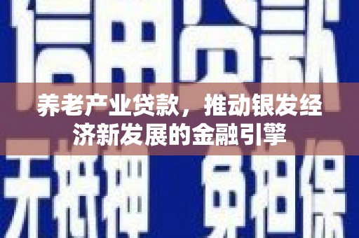 阿莲养老产业贷款，推动银发经济新发展的金融引擎