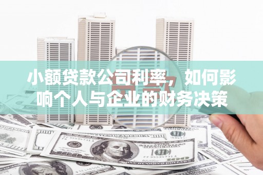 阿莲小额贷款公司利率，如何影响个人与企业的财务决策