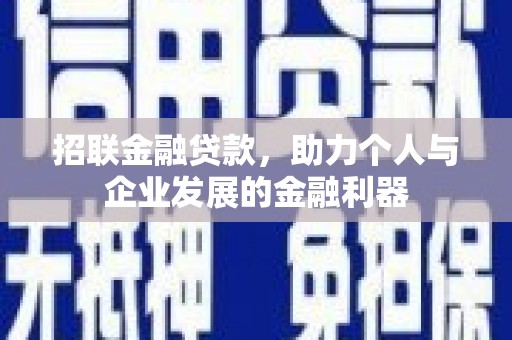 阿莲招联金融贷款，助力个人与企业发展的金融利器
