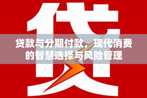 阿莲贷款与分期付款，现代消费的智慧选择与风险管理