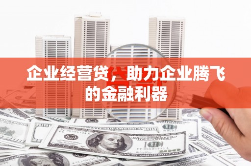 阿莲企业经营贷，助力企业腾飞的金融利器