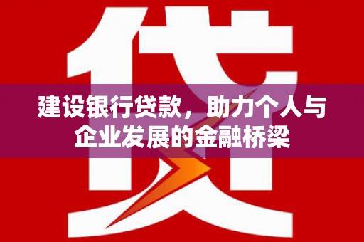 阿莲建设银行贷款，助力个人与企业发展的金融桥梁