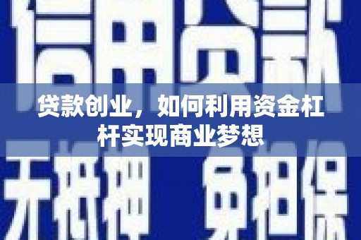 阿莲贷款创业，如何利用资金杠杆实现商业梦想