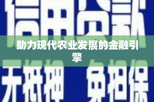 阿莲助力现代农业发展的金融引擎