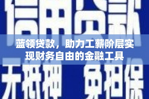 阿莲蓝领贷款，助力工薪阶层实现财务自由的金融工具