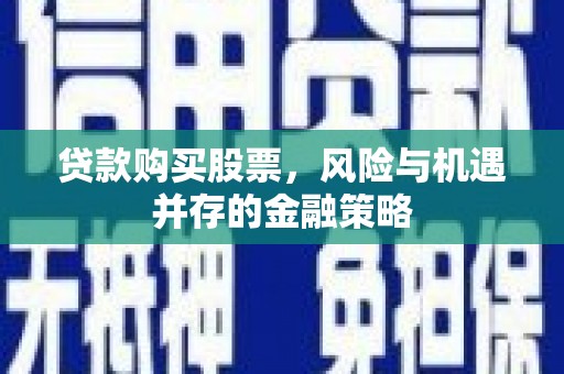 阿莲贷款购买股票，风险与机遇并存的金融策略
