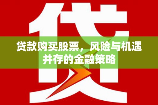 阿莲贷款购买股票，风险与机遇并存的金融策略