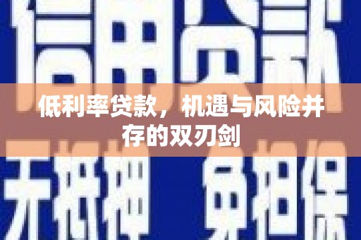 阿莲低利率贷款，机遇与风险并存的双刃剑