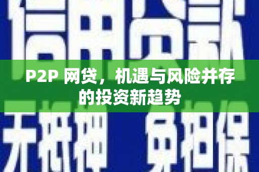 阿莲P2P 网贷，机遇与风险并存的投资新趋势