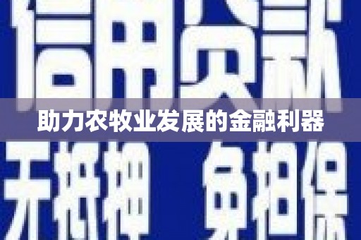 阿莲助力农牧业发展的金融利器