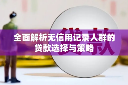 阿莲全面解析无信用记录人群的贷款选择与策略
