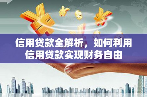 阿莲信用贷款全解析，如何利用信用贷款实现财务自由