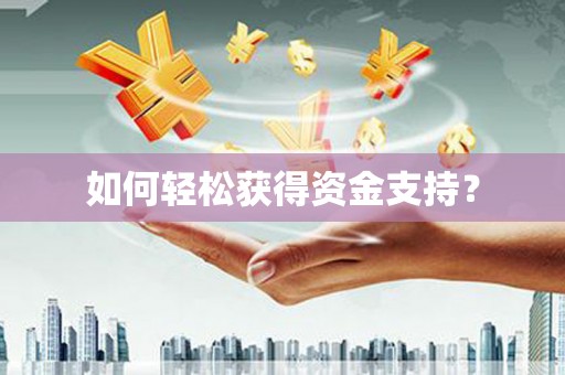 阿莲如何轻松获得资金支持？