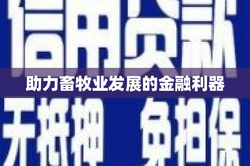 阿莲助力畜牧业发展的金融利器