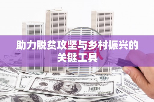 阿莲助力脱贫攻坚与乡村振兴的关键工具