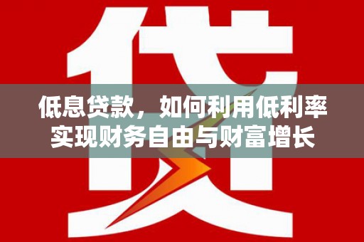 阿莲低息贷款，如何利用低利率实现财务自由与财富增长